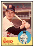 1963 Topps Baseball #542 Lou Klimchock Senators EX-MT 514242