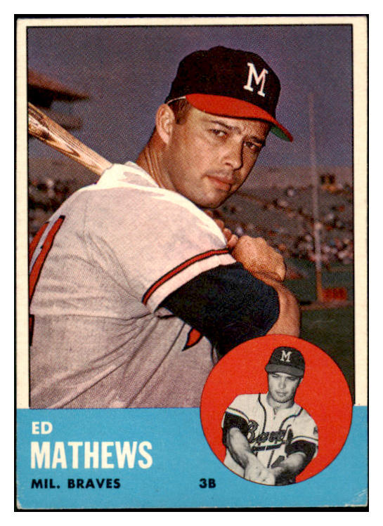 1963 Topps Baseball #275 Eddie Mathews Braves VG-EX 514305