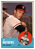 1963 Topps Baseball #275 Eddie Mathews Braves VG-EX 514305