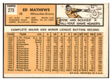 1963 Topps Baseball #275 Eddie Mathews Braves VG-EX 514305