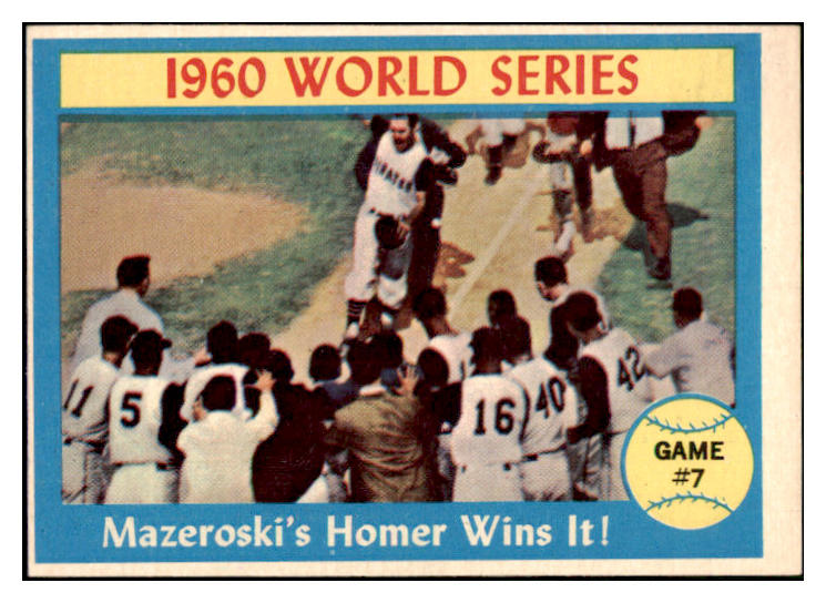 1961 Topps Baseball #312 World Series Game 7 Mazeroski EX 514316