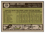 1961 Topps Baseball #530 Bobby Malkmus Phillies EX-MT 514336