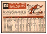 1959 Topps Baseball #536 Danny Kravitz Pirates EX 514352