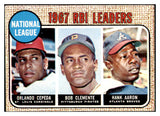 1968 Topps Baseball #003 N.L. RBI Leaders Clemente Aaron EX-MT 514354