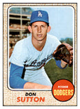 1968 Topps Baseball #103 Don Sutton Dodgers EX 514405