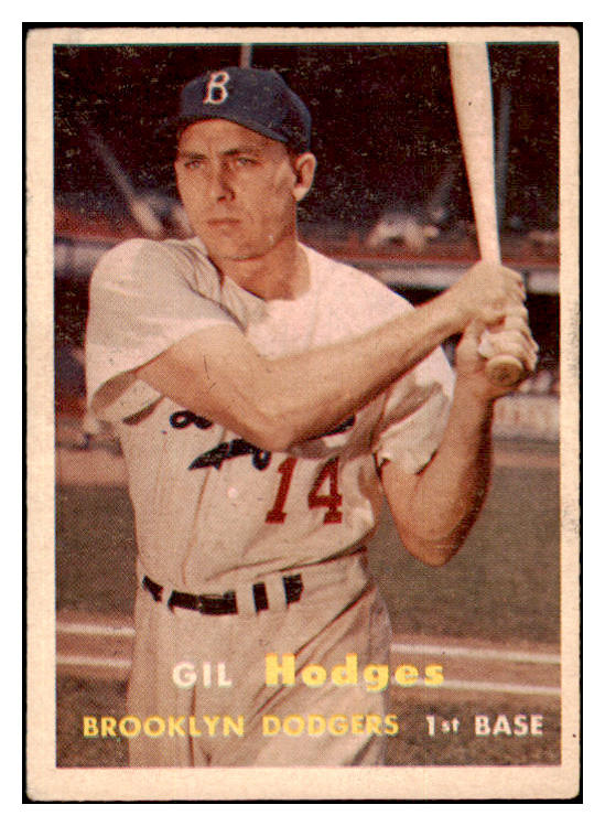 1957 Topps Baseball #080 Gil Hodges Dodgers VG-EX 514458