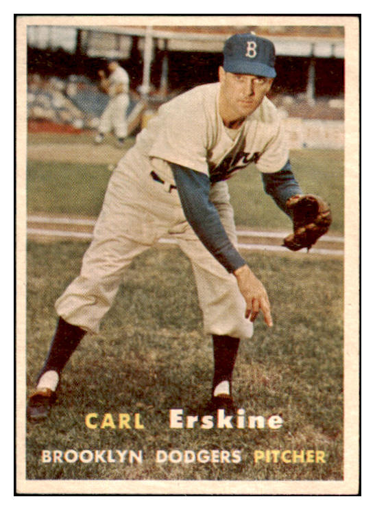 1957 Topps Baseball #252 Carl Erskine Dodgers EX-MT 514468