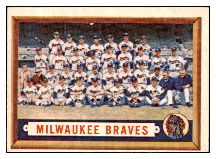 1957 Topps Baseball #114 Milwaukee Braves Team EX 514476