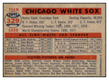 1957 Topps Baseball #329 Chicago White Sox Team EX 514483