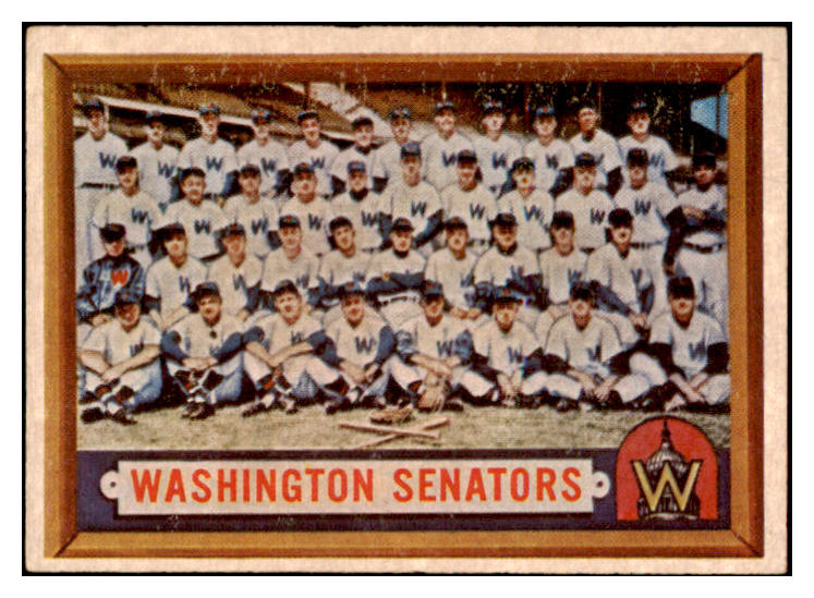 1957 Topps Baseball #270 Washington Senators Team EX 514490