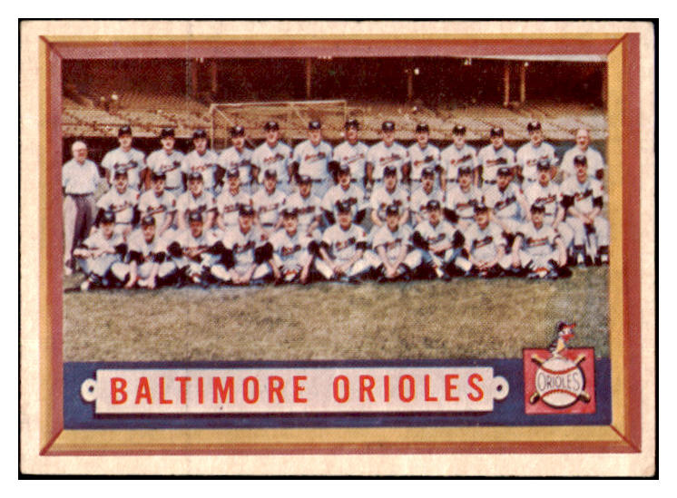 1957 Topps Baseball #251 Baltimore Orioles Team EX 514491