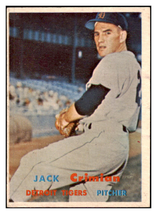 1957 Topps Baseball #297 Jack Crimian Tigers EX 514532