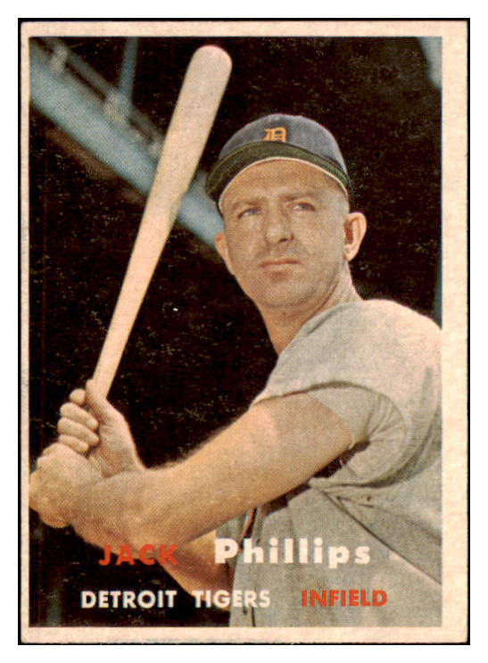 1957 Topps Baseball #307 Jack Phillips Tigers EX 514535