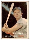 1957 Topps Baseball #307 Jack Phillips Tigers EX 514535