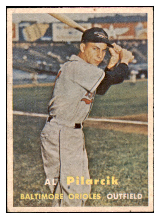 1957 Topps Baseball #311 Al Pilarcik Orioles EX 514536