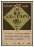 1961 Topps Baseball #472 Yogi Berra MVP Yankees EX-MT 514557