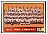 1961 Topps Baseball #228 New York Yankees Team EX-MT 514568