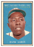 1961 Topps Baseball #484 Hank Aaron MVP Braves EX 514570