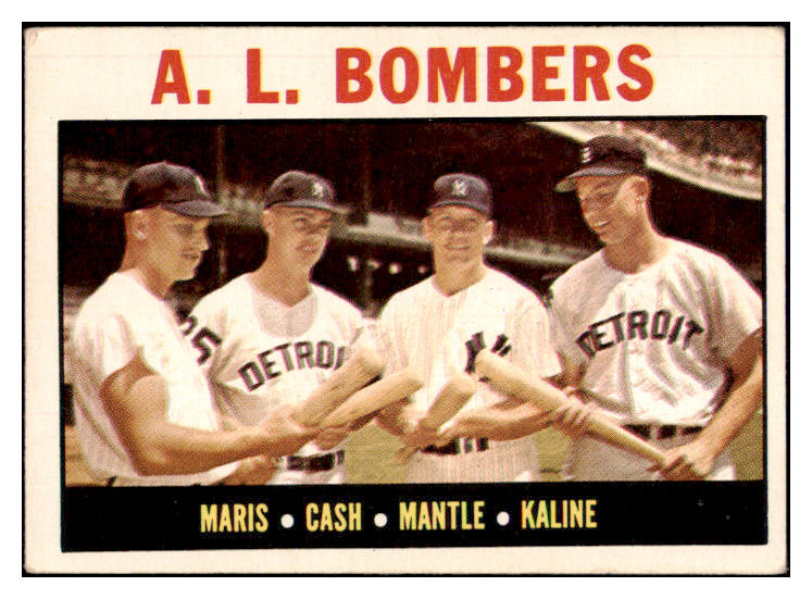 1964 Topps Baseball #331 Mickey Mantle Al Kaline Roger Maris VG-EX 514584