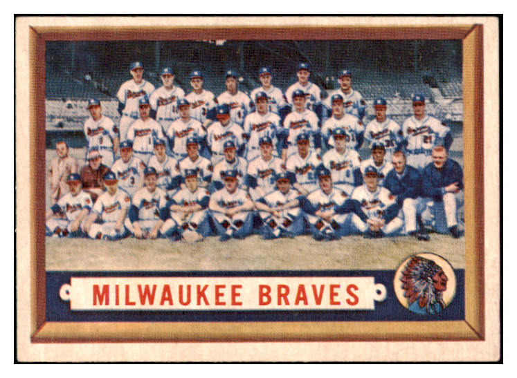 1957 Topps Baseball #114 Milwaukee Braves Team EX-MT 514624