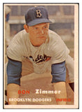 1957 Topps Baseball #284 Don Zimmer Dodgers VG-EX 514631