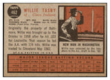 1962 Topps Baseball #462 Willie Tasby Indians VG-EX No Emblem 514692