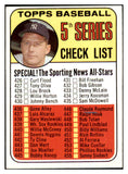 1969 Topps Baseball #412 Checklist 5 Mickey Mantle EX-MT 514703