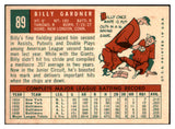 1959 Topps Baseball #089 Billy Gardner Orioles EX-MT 514779