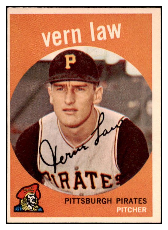 1959 Topps Baseball #012 Vern Law Pirates EX-MT 514789