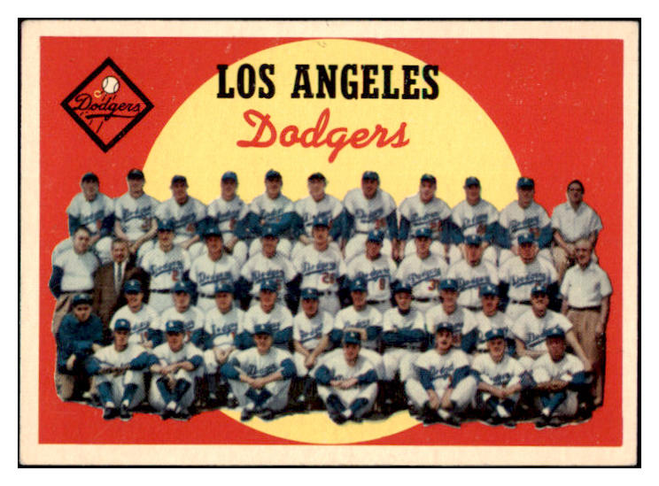 1959 Topps Baseball #457 Los Angeles Dodgers Team EX 514806