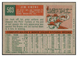 1959 Topps Baseball #503 Jim Owens Phillies EX-MT 514834