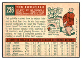 1959 Topps Baseball #236 Ted Bowsfield Red Sox EX-MT 514846