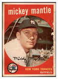 1959 Topps Baseball #010 Mickey Mantle Yankees PR-FR 514868