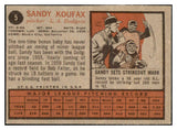 1962 Topps Baseball #005 Sandy Koufax Dodgers VG-EX 514872