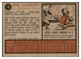 1962 Topps Baseball #010 Roberto Clemente Pirates VG-EX 514874