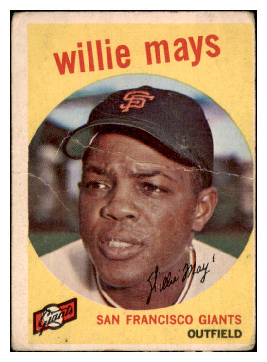 1959 Topps Baseball #050 Willie Mays Giants Poor 514879