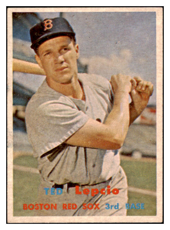 1957 Topps Baseball #288 Ted Lepcio Red Sox EX-MT 514894