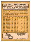 1968 Topps Baseball #390 Bill Mazeroski Pirates EX 514943