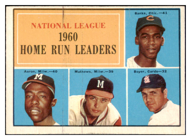 1961 Topps Baseball #043 N.L. Home Run Leaders Hank Aaron VG-EX 514981