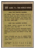 1961 Topps Baseball #309 World Series Game 4 Cimoli EX-MT 514984