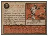 1962 Topps Baseball #500 Duke Snider Dodgers EX-MT 515014