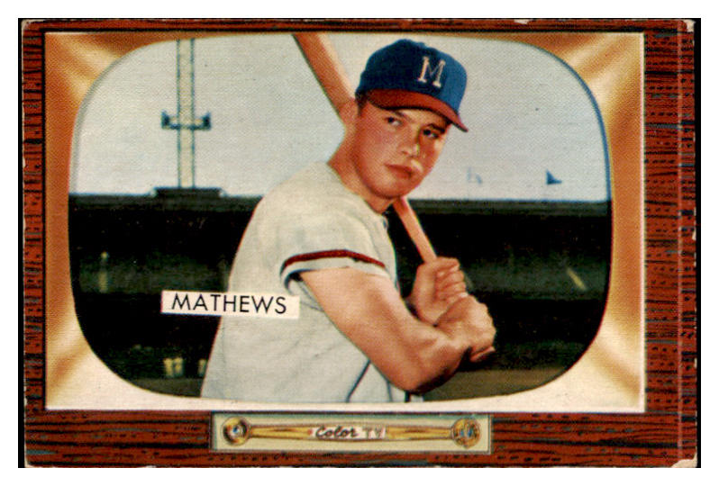 1955 Bowman Baseball #103 Eddie Mathews Braves VG-EX 515020