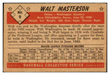 1953 Bowman Black & White Baseball #009 Walt Masterson Senators VG-EX 515033