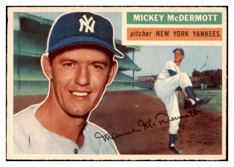 1956 Topps Baseball #340 Mickey McDermott Yankees EX-MT 515059