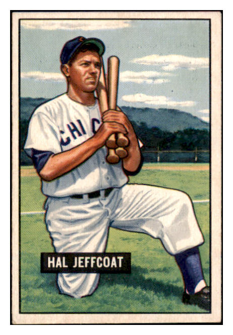 1951 Bowman Baseball #211 Hal Jeffcoat Cubs EX 515106