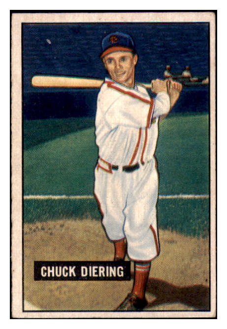 1951 Bowman Baseball #158 Chuck Diering Cardinals VG-EX 515123