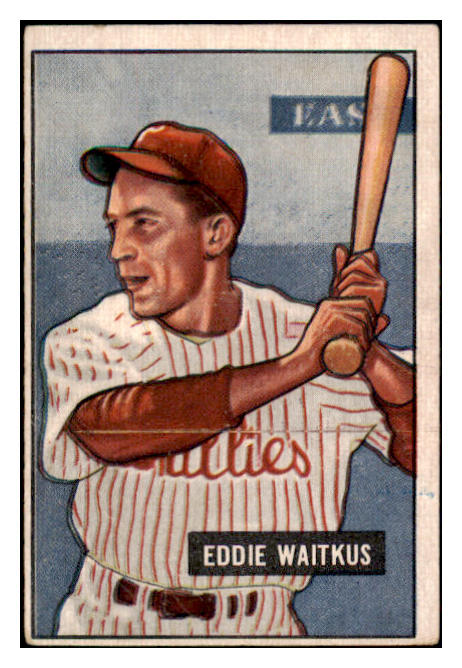 1951 Bowman Baseball #028 Eddie Waitkus Phillies VG-EX 515156