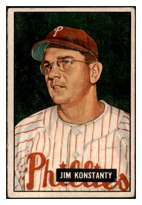 1951 Bowman Baseball #027 Jim Konstanty Phillies EX 515186