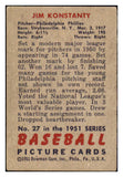 1951 Bowman Baseball #027 Jim Konstanty Phillies EX 515186