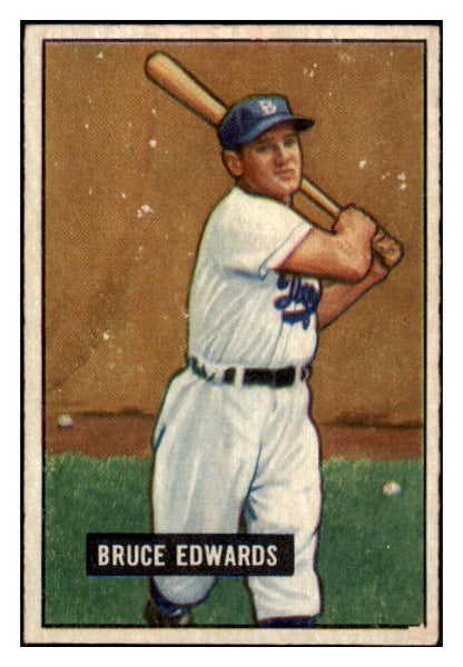 1951 Bowman Baseball #116 Bruce Edwards Dodgers EX 515188